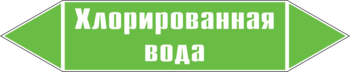 Маркировка трубопровода "хлорированная вода" (пленка, 507х105 мм) - Маркировка трубопроводов - Маркировки трубопроводов "ВОДА" - магазин "Охрана труда и Техника безопасности"